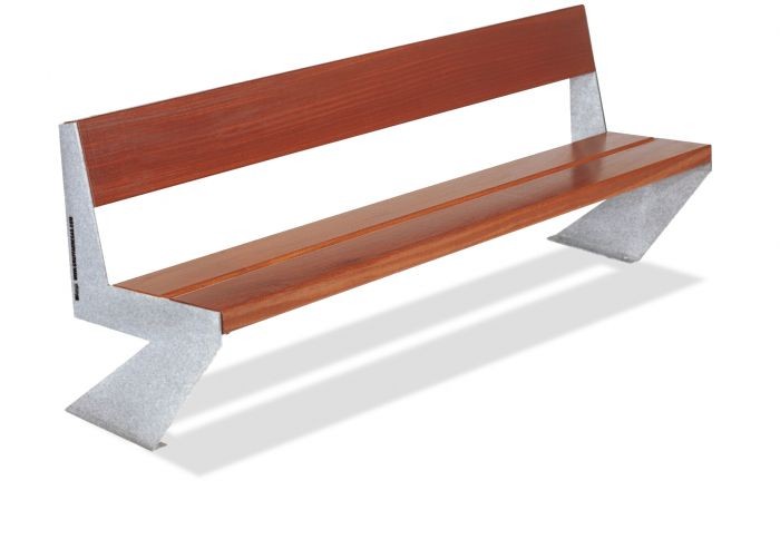 Zed Weathered Steel Guinea Wood Seat