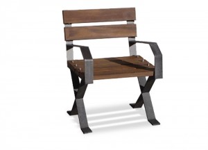 Eston Chair Stainless Steel Frame Hardwood Seat