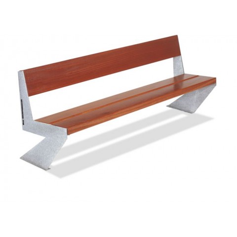 Zed Weathered Steel Guinea Wood Seat